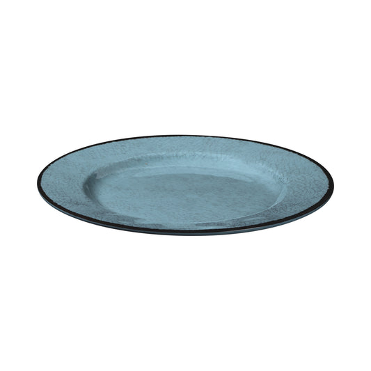 Melamine Round Crackle Plate - Cameo Blue