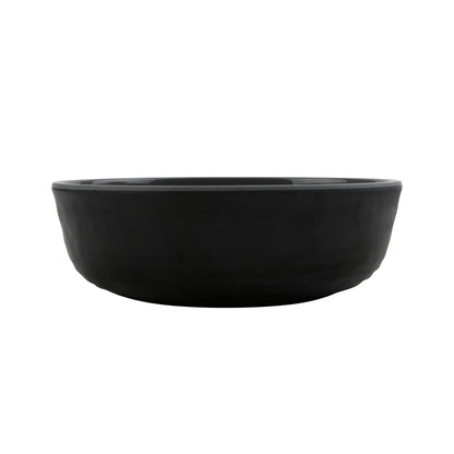 4 oz Shallow Side Melamine Dish/Monkey Dish, (5 oz Rim Full),  Glossy Gray inside/ Black Matte outside, GET. Roca. (12 Pack)