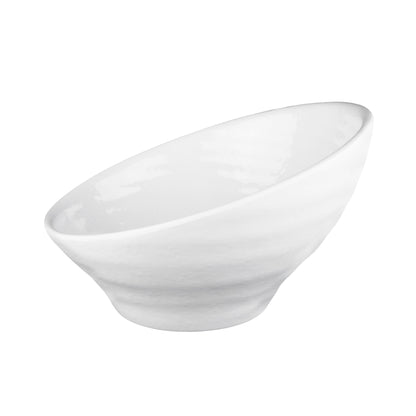 Melamine Angled Bowl - White Gloss Inside/White Matte Outside