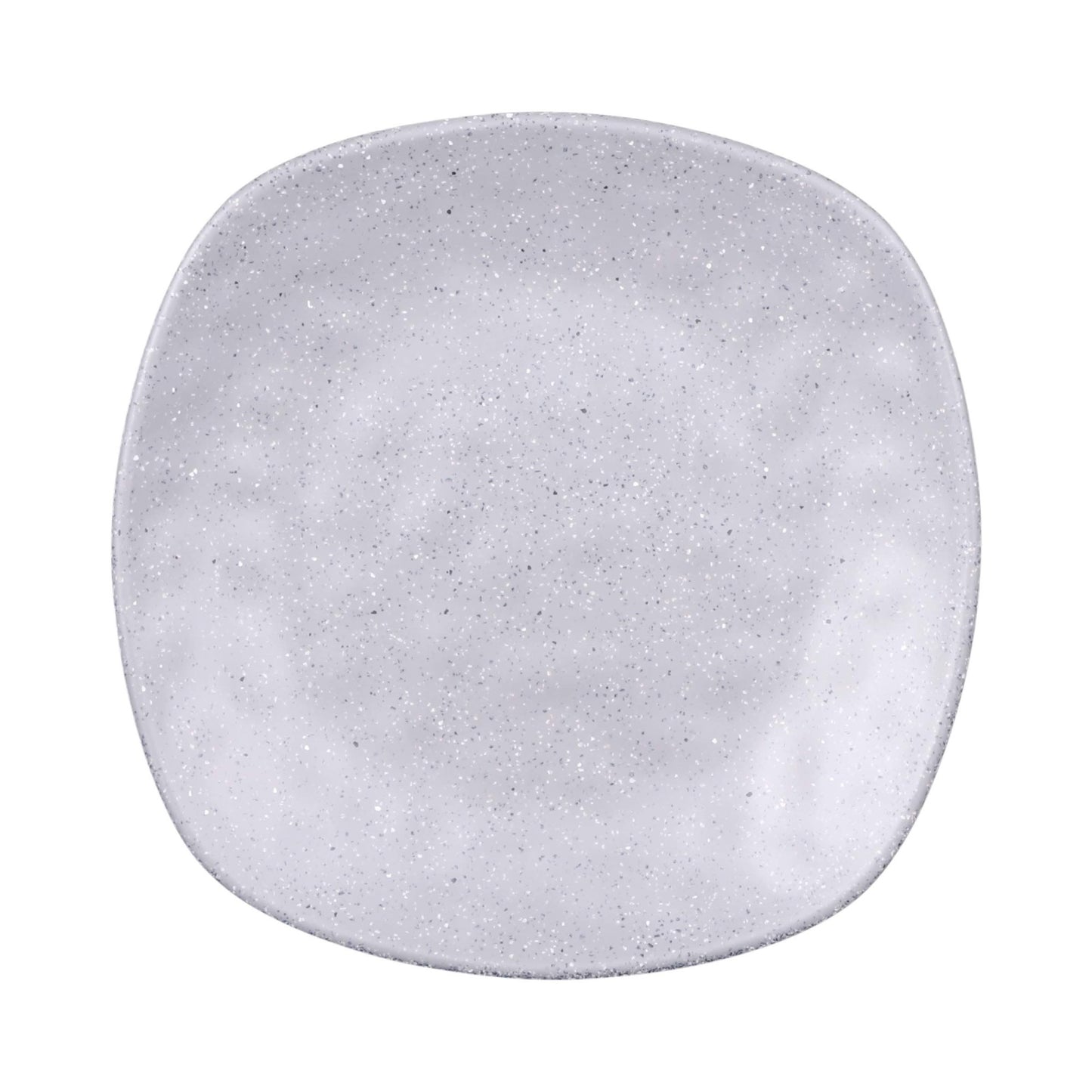 Melamine Square Plate w/ Rounded Edges - Granite Stone