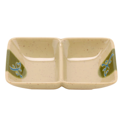 1 oz., 4" x 3" 2-Compartment Sauce Dish (12 Pack)