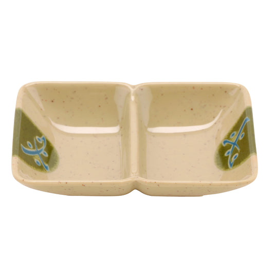 1 oz., 4" x 3" 2-Compartment Sauce Dish (12 Pack)