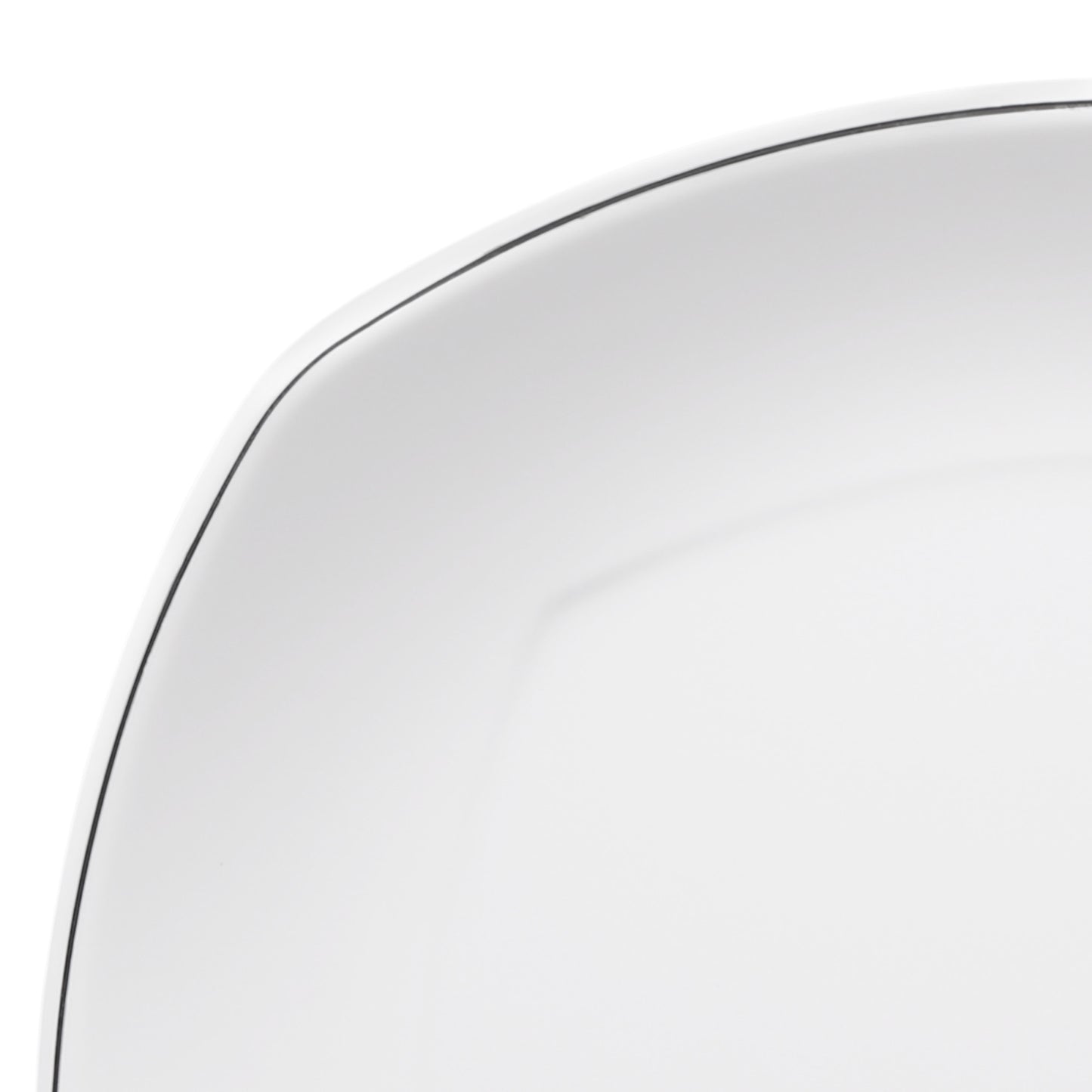 Melamine Square Plate - White w/ Black Trim