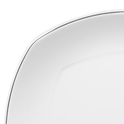 Melamine Square Plate - White w/ Black Trim