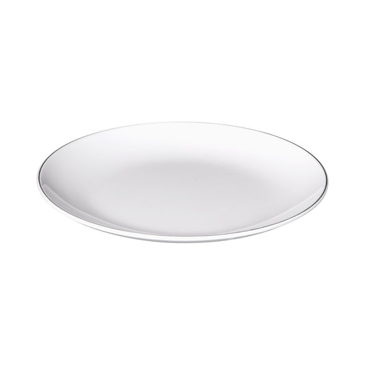 Melamine Round Plate - White w/ Black Trim