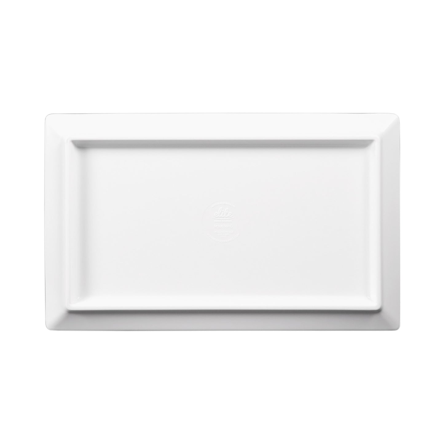 Melamine Rectangular Plate - White w/ Chocolate Decal