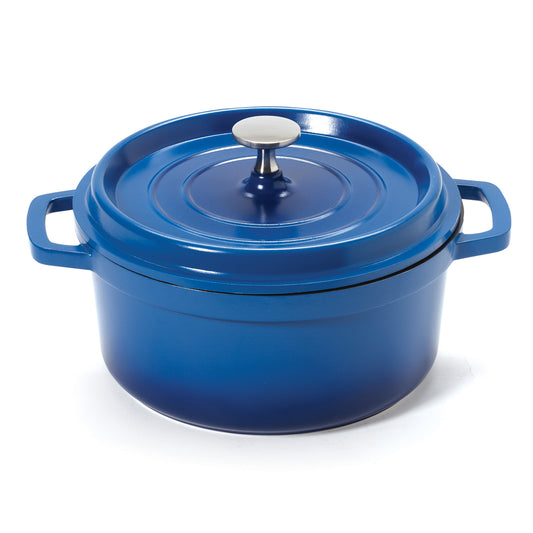 2.5 qt. (2.8 qt. rim-full), Induction Ready Round Dutch Oven w/ Lid, 10.38"L (w/handles) x 8.31W" x 3.75"H (Clear Coat)