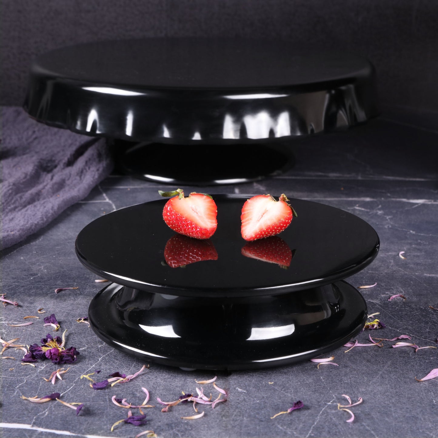 Melamine Round Flat Plate (Fits M5P Pedestal) - Black