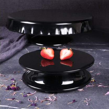 Melamine Round Flat Plate (Fits M5P Pedestal) - Black