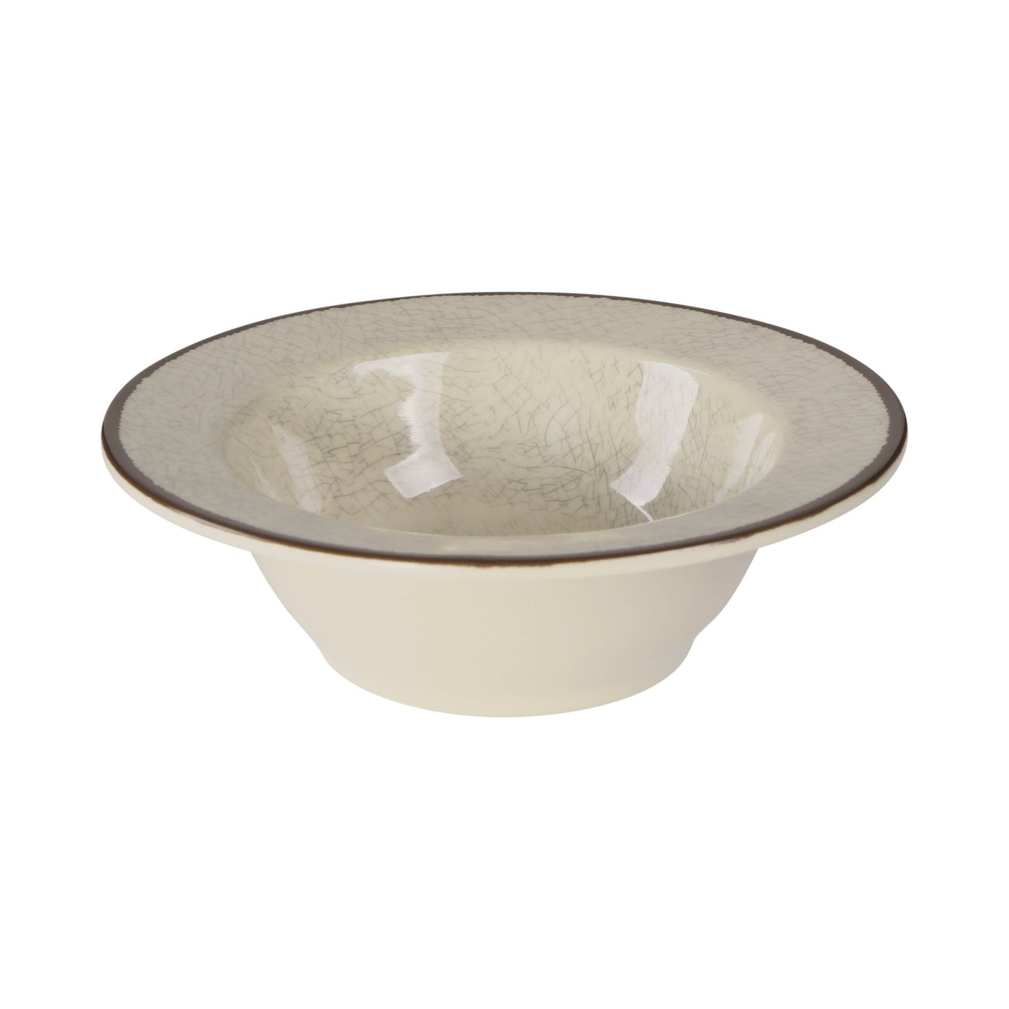 Melamine Round Crackle Bowl - Vanilla