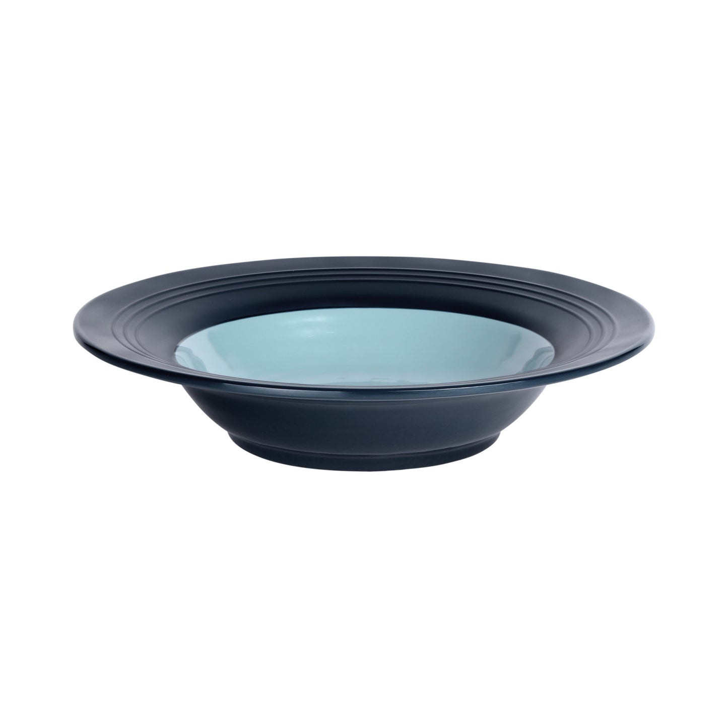 Melamine Round Two-Tone Bowl - Abyss Gloss Inside/Lapis Matte Outside