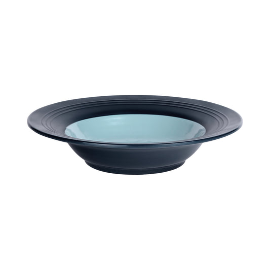 Melamine Round Two-Tone Bowl - Abyss Gloss Inside/Lapis Matte Outside