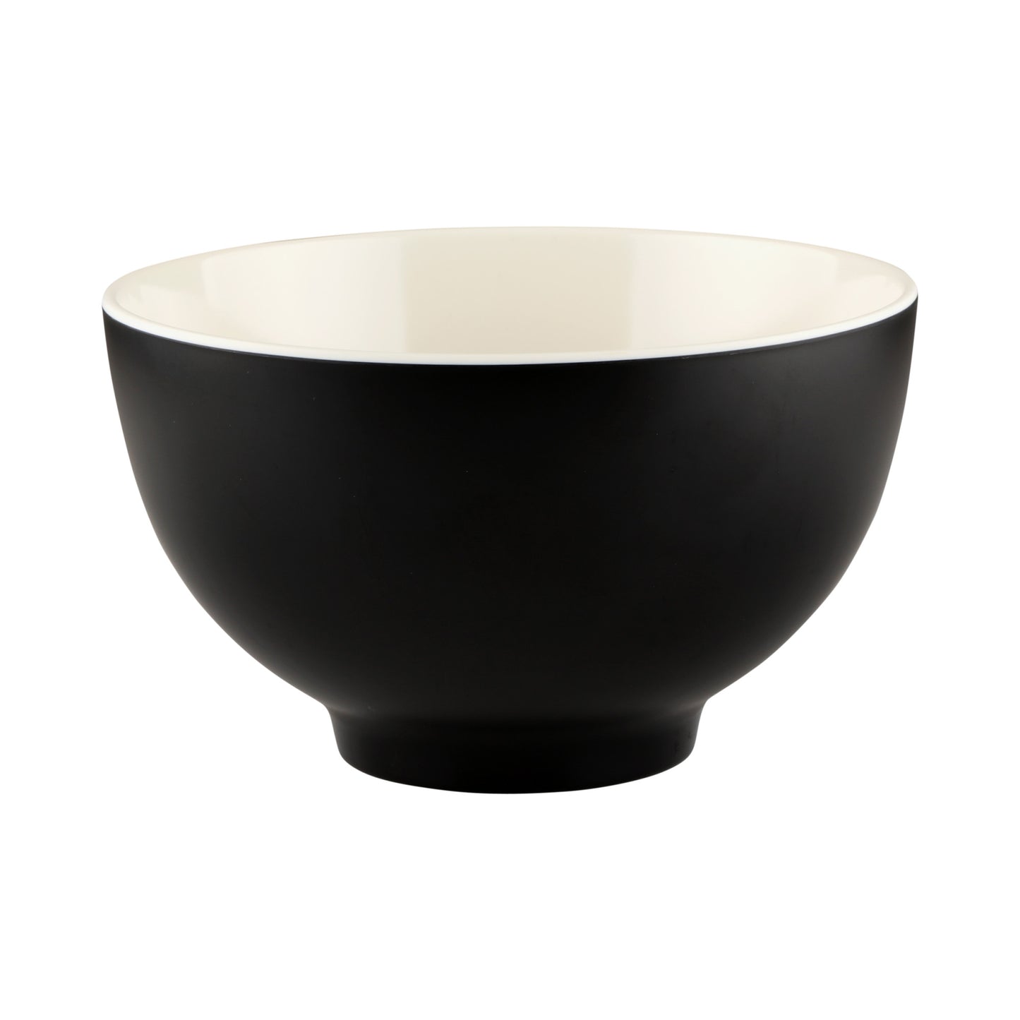 Melamine Round Two-Tone Bowl - Ebony Outside, Sand Inside