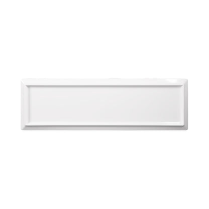Melamine Rectangular Plate - White w/ Black Decal