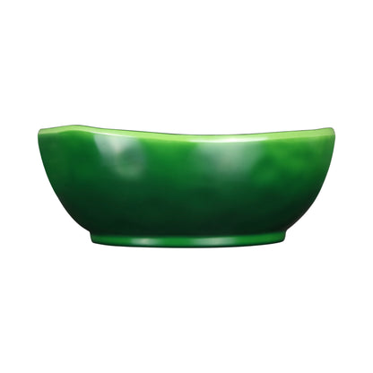 Melamine Irregular Round Bowl - Green Glaze
