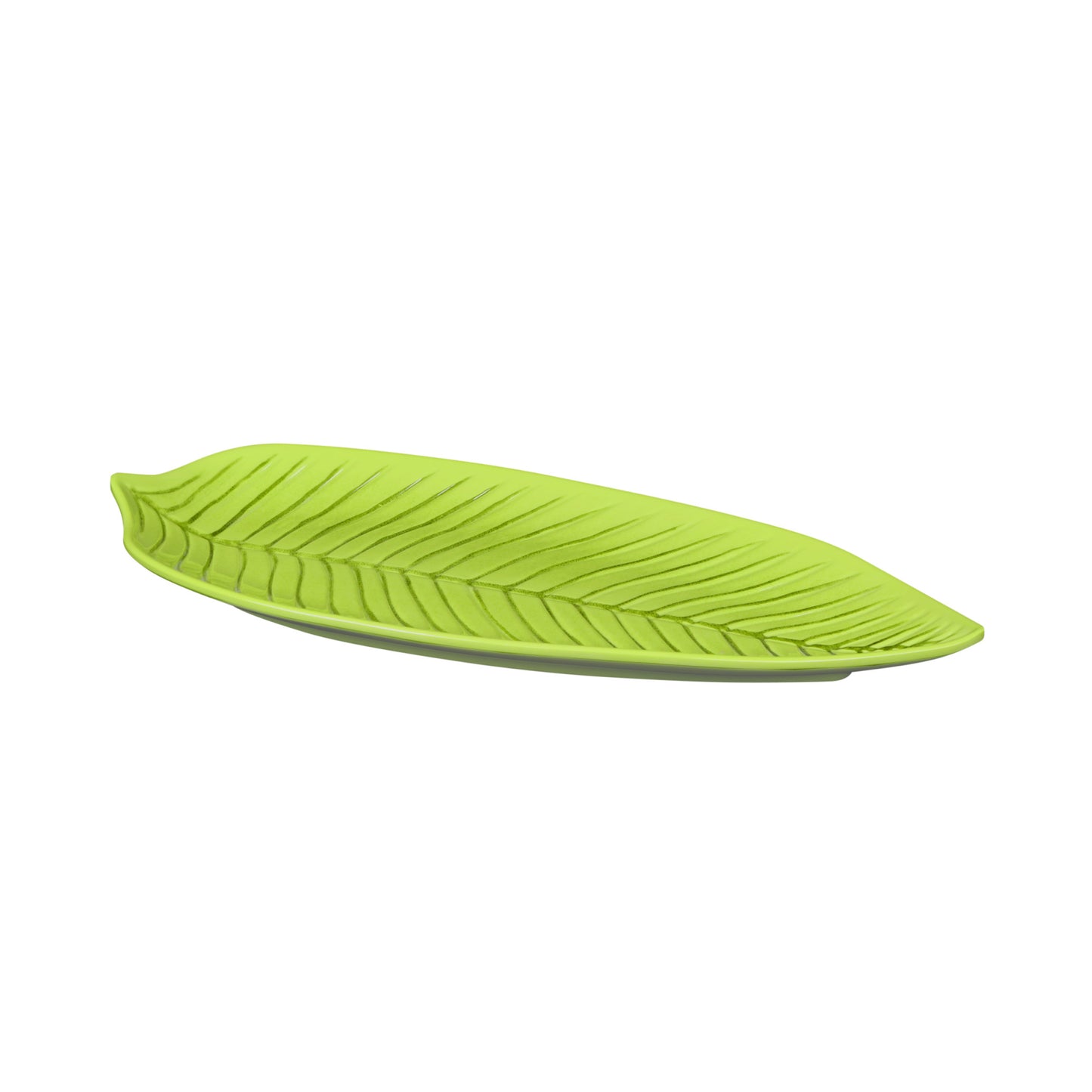 Melamine Medium Leaf Platter - Design Green