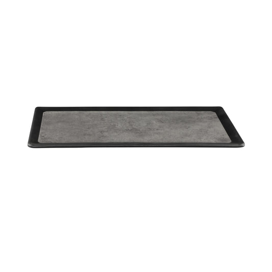 Melamine Rectangular Tray - Black w/ Silver Decal