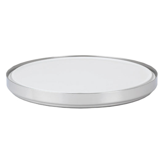 16.1" Cold Food Display Set with Stainless Steel Base. Includes Insulated Basin, 6 Cooling Packs, and White China Plate. 16.1" dia., 2.75" tall. FRILICH EFC000E405 UNISON (Fits NB001E Dome Cover)