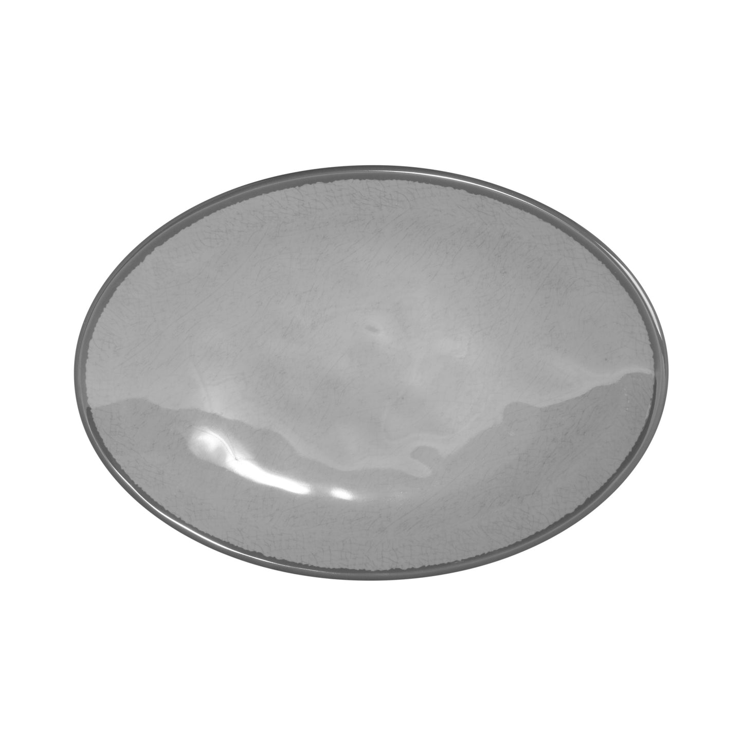Melamine Oval Crackle Plate - Gray