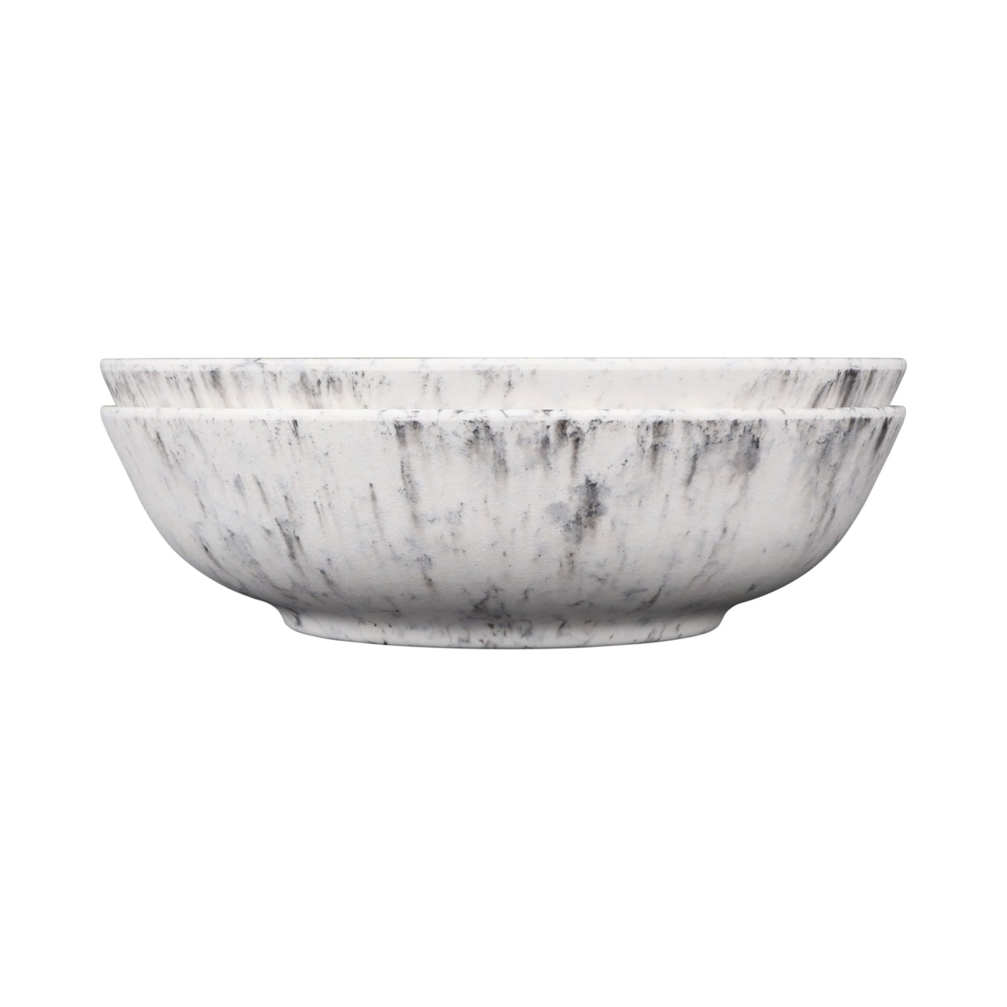 Melamine Round Bowl - Black Marble