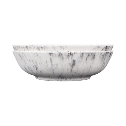 Melamine Round Bowl - Black Marble