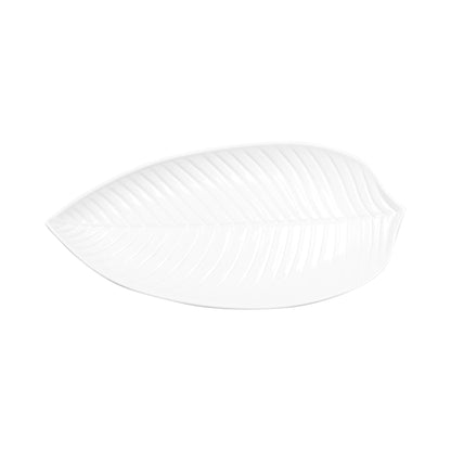 Melamine Small Leaf Platter - White