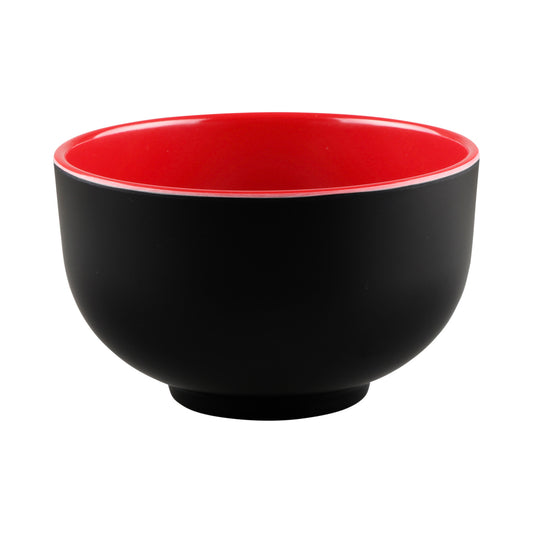 Melamine Round Two-Tone Bowl - Black Outside, Red Inside