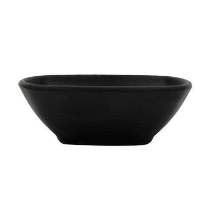 6 oz. Melamine, Black, Square Bowl, (10 oz. rim-full) 4.75" x 1.65" H, G.E.T Nara (12 Pack)