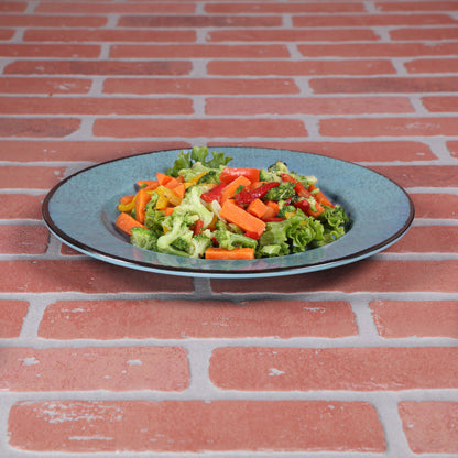 Melamine Round Crackle Plate - Cameo Blue