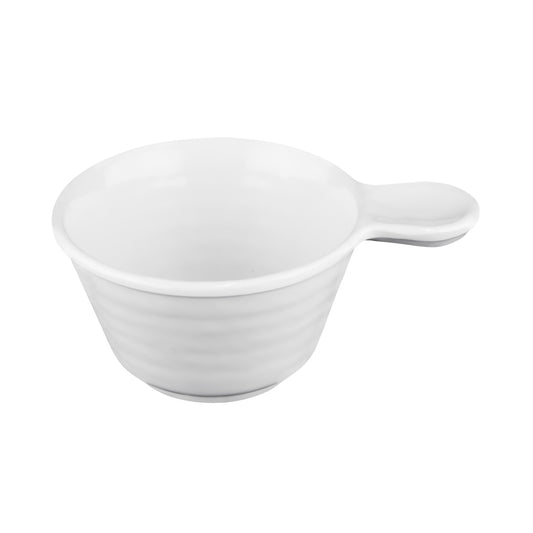 Melamine Bowl w/ 1/2" Handle - White