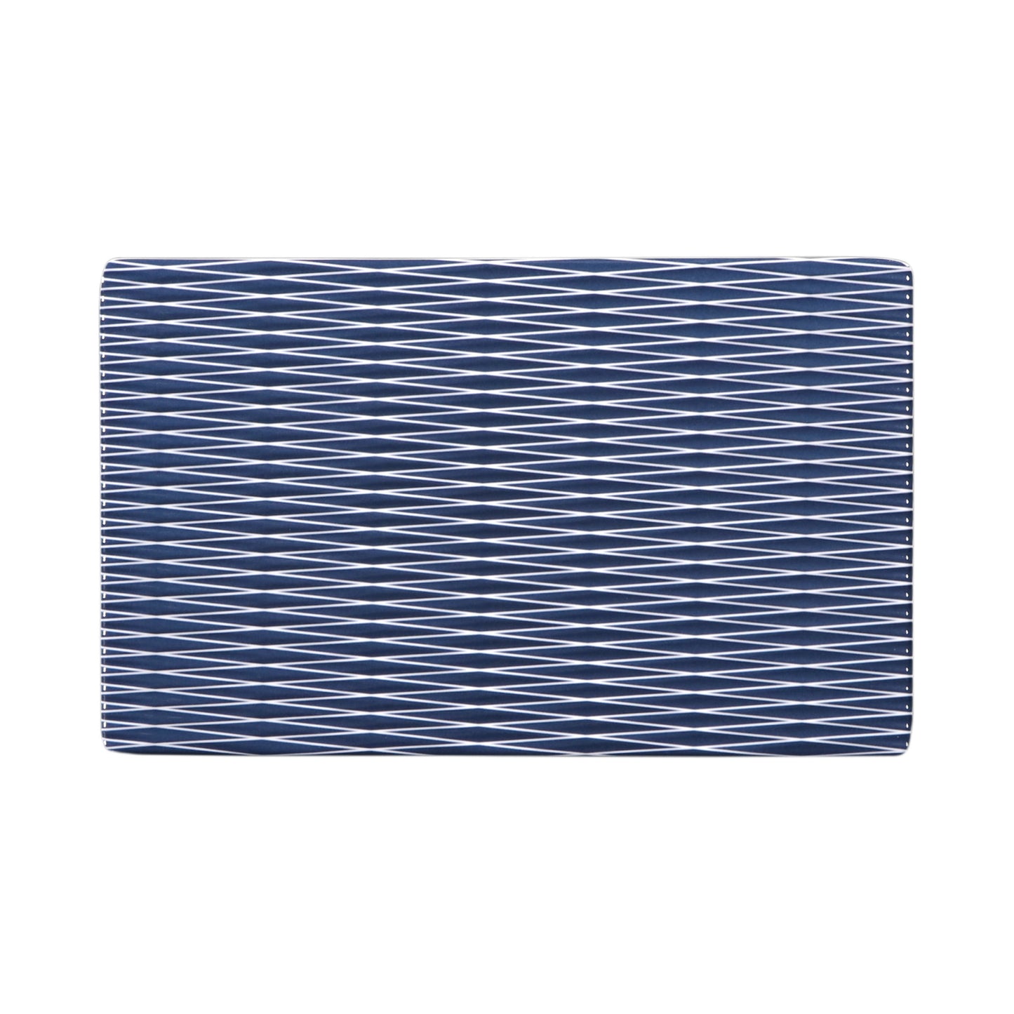 Melamine Rectangular Plate - White w/ Lapis Decal
