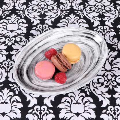 Melamine Deep Oval Plate - Black Design