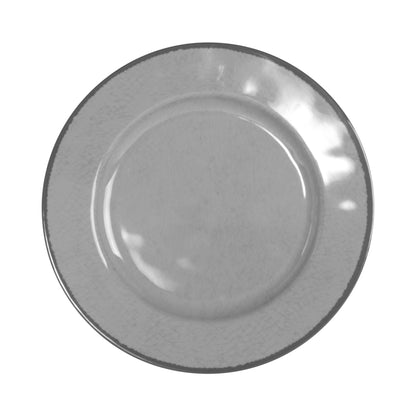 Melamine Round Crackle Plate - Gray