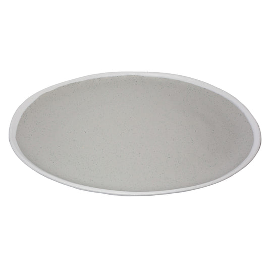 18" x 13" Dove Gray, Melamine Oval Platter, G.E.T. Pottery Market Glazed