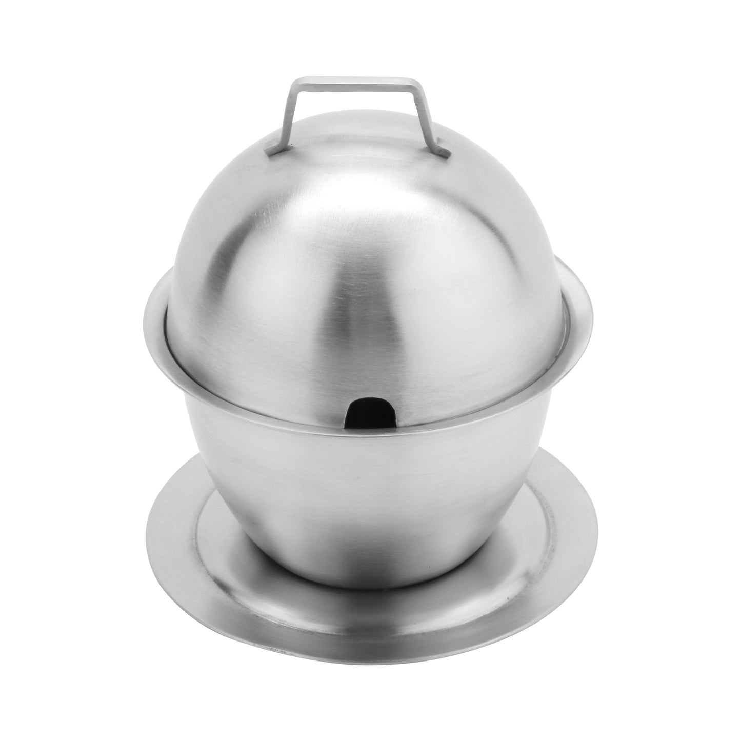 10 oz., Stainless Steel Hinged Covered Bowl w/ Brushed Fini