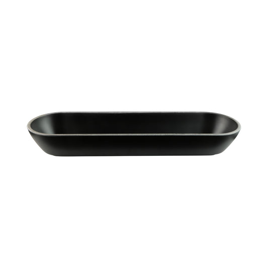 Melamine Oval Bowl - Black w/ Silver Decal
