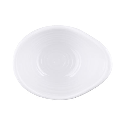 Melamine Oblong Swirl Sauce Dish - White