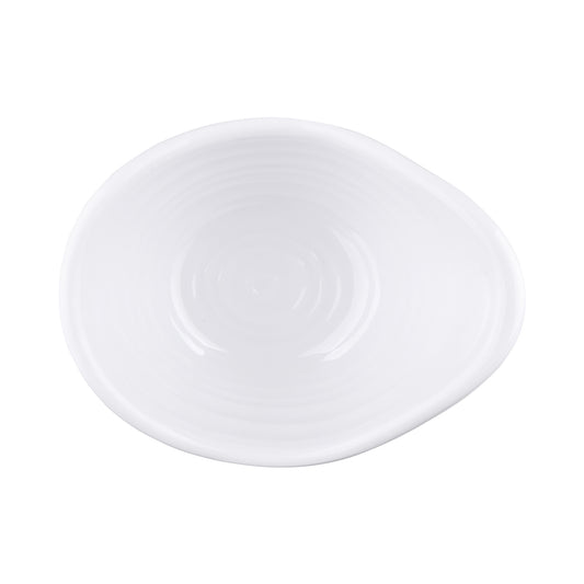 Melamine Oblong Swirl Sauce Dish - White