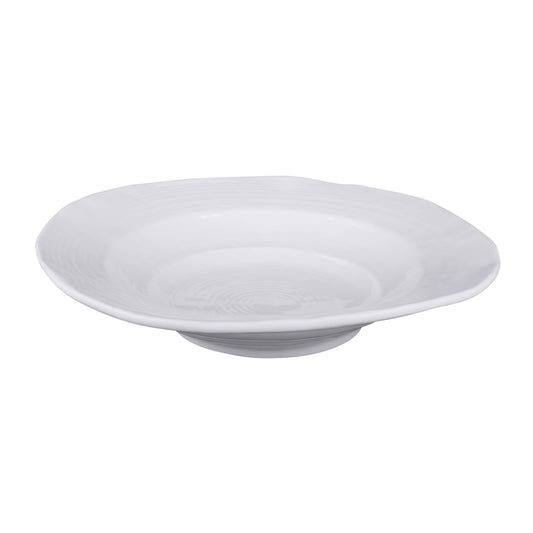 Melamine Irregular Round Bowl - White