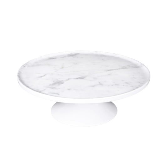Melamine Round Plate Stand - Carrara Marble