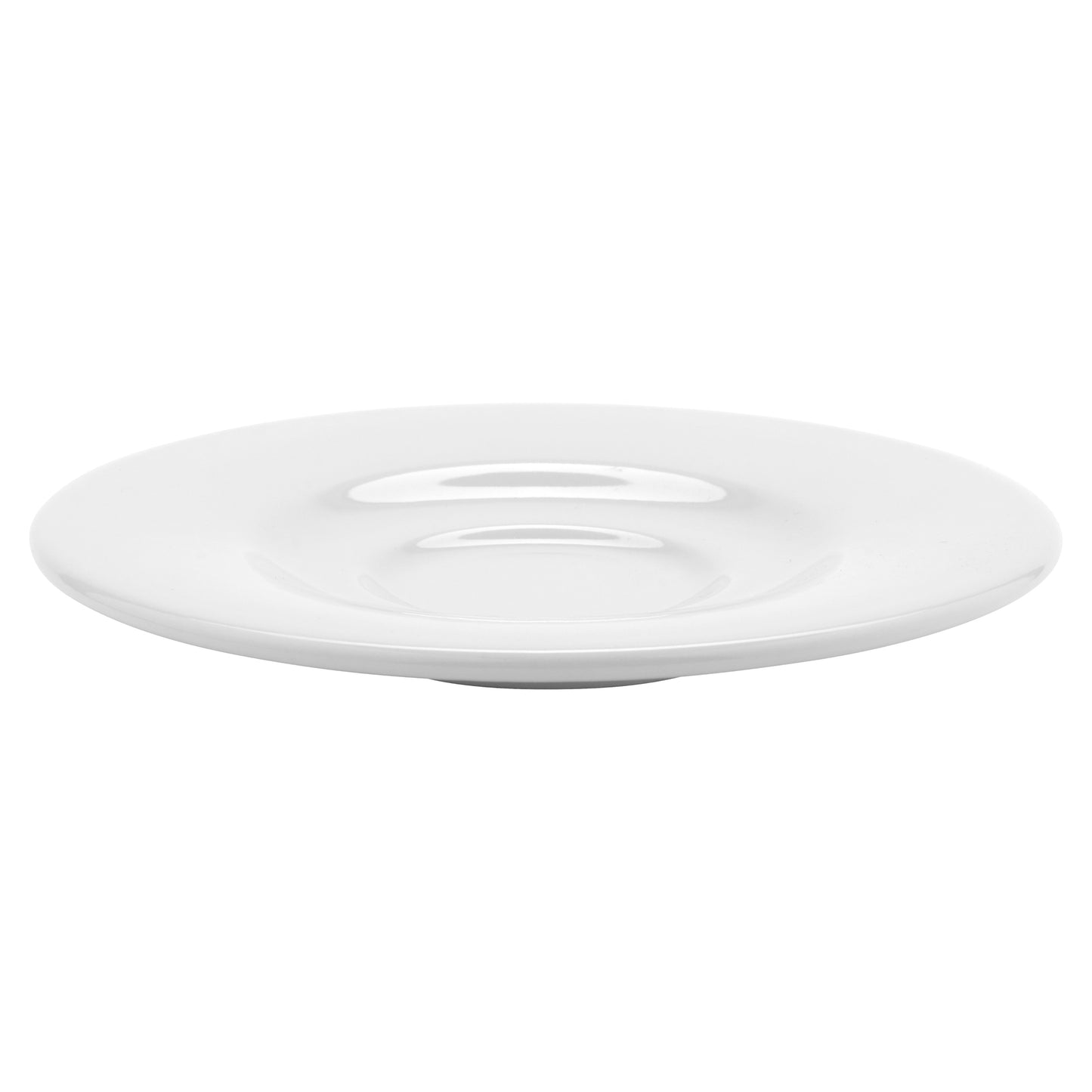 6 1/2" Bright White Porcelain Tea/Bouillon Saucer, Corona Actualite (12 Pack)