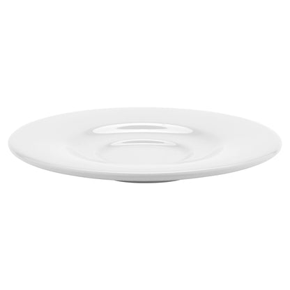 6 1/2" Bright White Porcelain Tea/Bouillon Saucer, Corona Actualite (12 Pack)