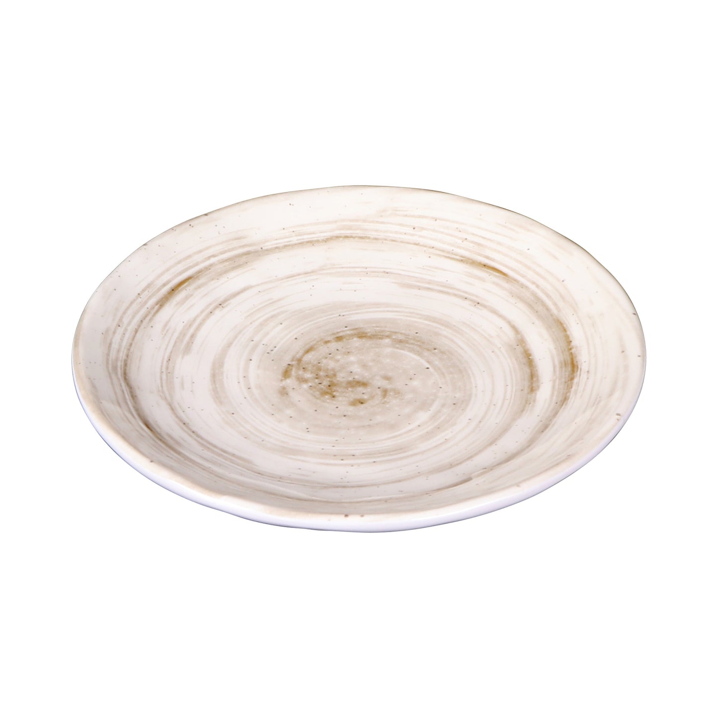 Melamine Round Plate - Taupe Design