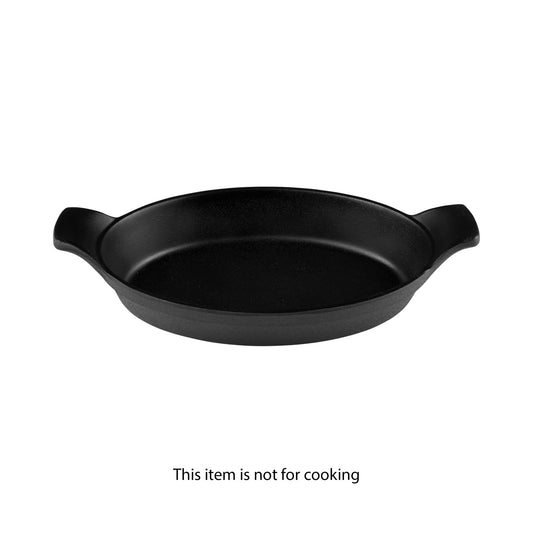 Melamine Oval Faux Cast Iron Skillet - Black