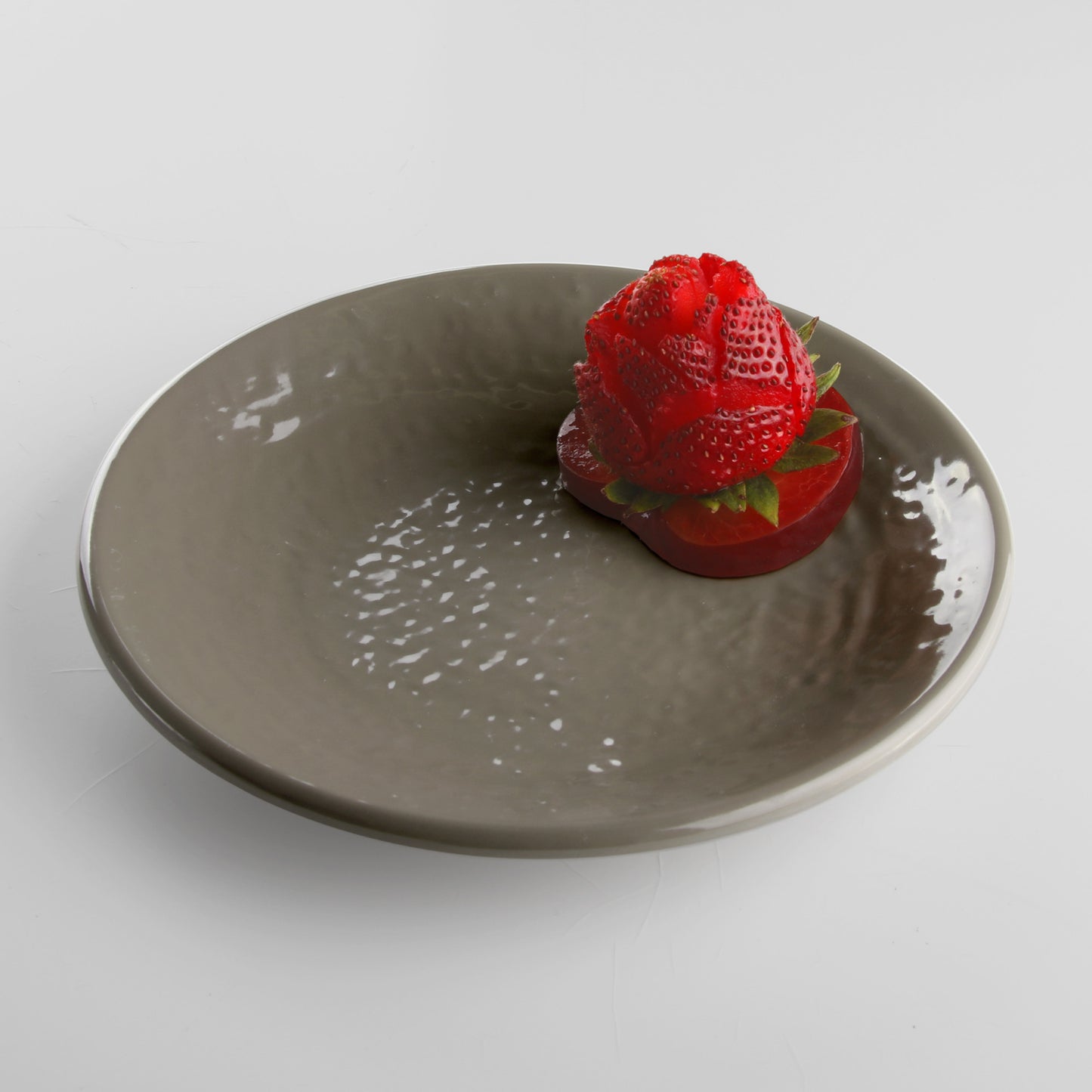 Melamine Round Pebble Plate - Mushroom