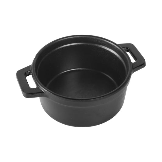 Melamine Mini Pot w/ Lid - Black
