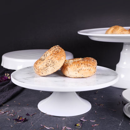 Melamine Round Plate Stand - Carrara Marble