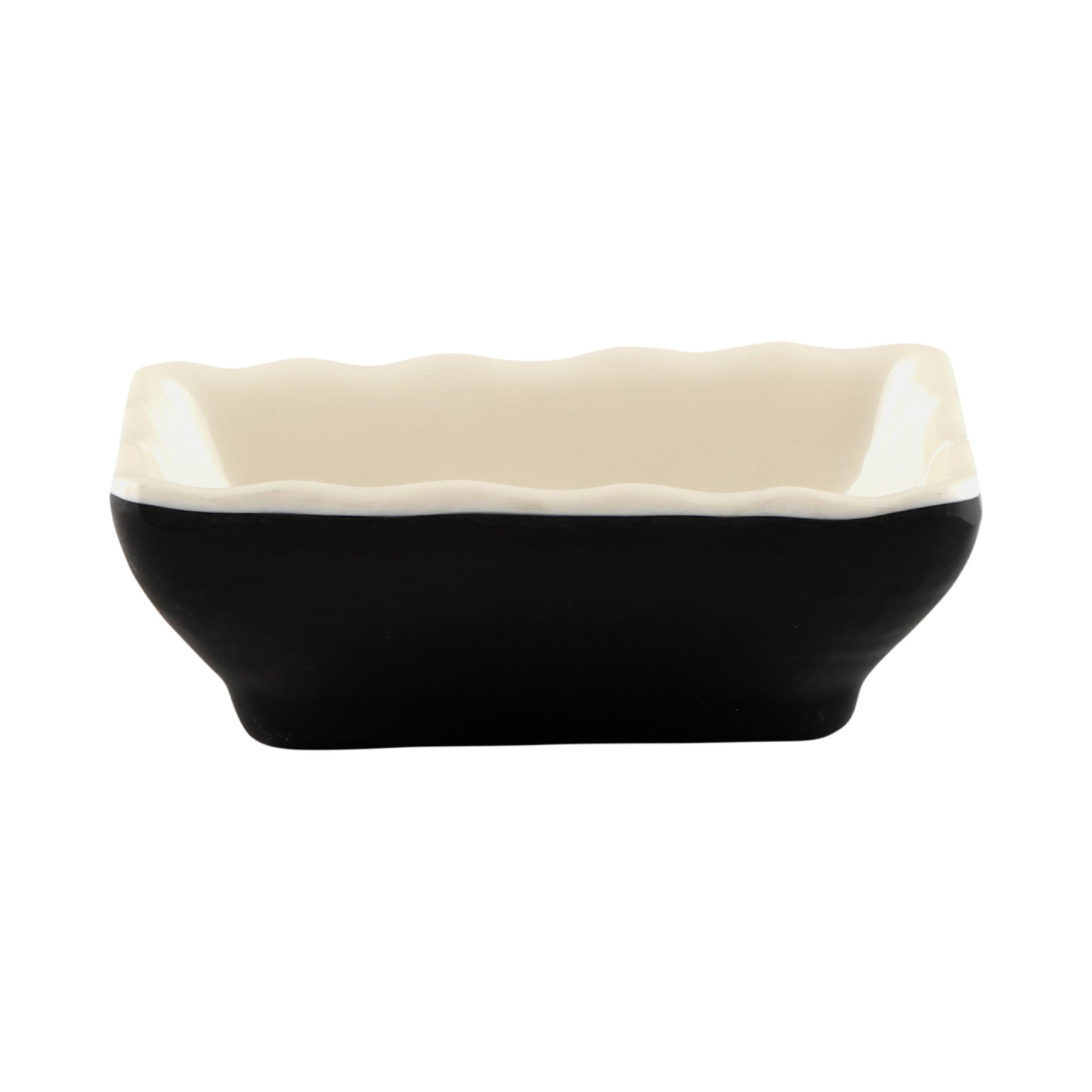 Melamine Two-Tone Sauce Dish - Ebony Outside, Sand Inside