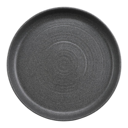 16" infuse stone grey/black melamine platter with edge rim (extra large), 16"L x 16"W x 3"H, GET, cheforward