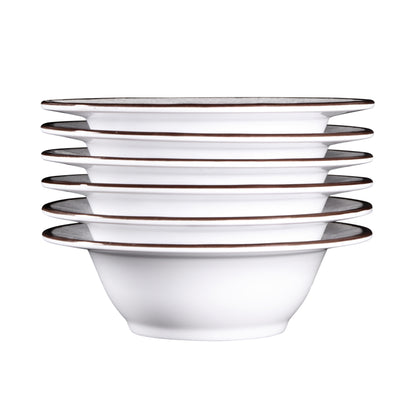 Melamine Round Crackle Bowl - White